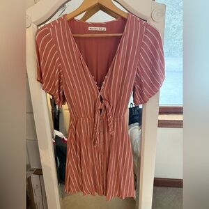 Abercrombie & Fitch button up tie front dress swim cover 
White stripe pockets